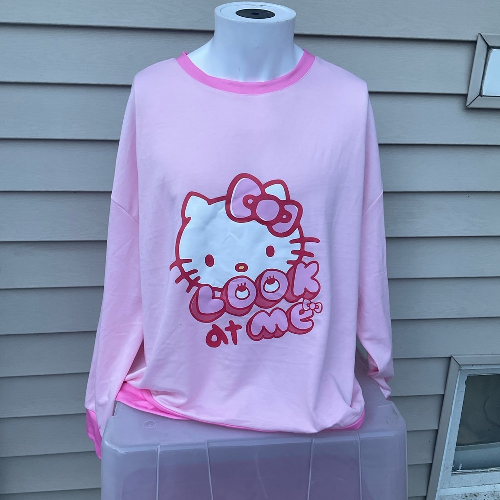 Hello kitty x SHEIN CROP-TOP Pullover new xl womens pink